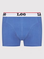 LEE 2-PACK TRUNK MĘSKIE BOKSERKI OBCISŁE LOGO WHITE/BLUE LP03CKWT 112145717. Białe bokserki męskie Lee, bez wzorów. Za 99.99 zł.