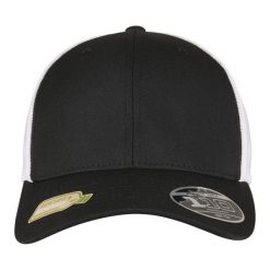 110 Dwukolorowa Czapka Z Daszkiem Z Recyklingu. Białe czapki damskie FLEXFIT, bez wzorów. Za 104.99 zł.