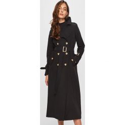Answear - Trencz. Czarne płaszcze damskie ANSWEAR, l, bez wzorów, z bawełny, bez kołnierzyka, bez kaptura. Za 229.90 zł.