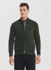 PAKO LORENTE - Zielony rozpinany sweter męski. Zielone swetry męskie Pako Lorente, na jesień, m, bez wzorów, z poliamidu, bez kołnierzyka, bez ramiączek. Za 199.99 zł.