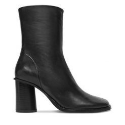 Botki GINO ROSSI. Czarne botki damskie Gino Rossi, bez wzorów, bez obcasa, na słupku, bez zapięcia. Za 399.99 zł.