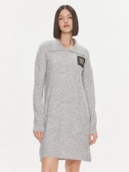 Liu Jo Sukienka dzianinowa 5F3036 MA08O Szary Regular Fit. Szare sukienki damskie Liu Jo, s, bez wzorów, z dzianiny, bez kołnierzyka, bez ramiączek. Za 449.99 zł.