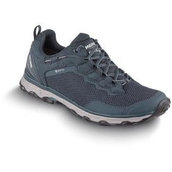 Buty sportowe męskie Meindl Activo Sport z membraną Gore-Tex. Niebieskie buty sportowe męskie MEINDL, bez wzorów, z gore-texu, bez obcasa, bez zapięcia. Za 898.99 zł.