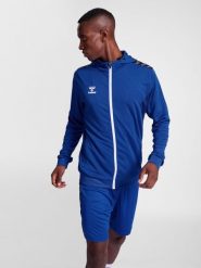 Kurtka dresowa z kapturem na zamek Hummel Authentic. Niebieskie kurtki męskie Hummel, xl, bez wzorów, z dresówki, sportowe, z kapturem. Za 190.15 zł.