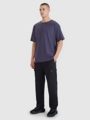 4F Spodnie casual cargo męskie - czarne XL. Czarne spodnie materiałowe męskie 4F, l, bez wzorów, z bawełny. W wyprzedaży za 79.99 zł.