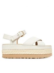 Ugg Sandały W Aubrey Ankle Strap 1169650 Écru. Sandały damskie UGG, bez wzorów, ze skóry, bez obcasa, na koturnie, bez zapięcia. Za 579.99 zł.