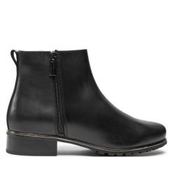 Botki Josef Seibel. Czarne botki damskie Josef Seibel, bez wzorów, bez obcasa, na płaskiej podeszwie, bez zapięcia. Za 479.99 zł.