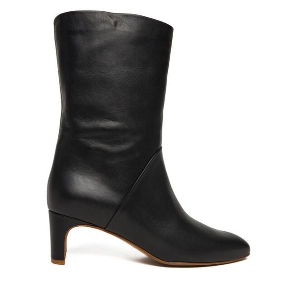 Botki Balagan. Czarne botki damskie BALAGAN, bez wzorów, bez obcasa, na słupku, bez zapięcia. Za 719.99 zł.