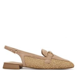 Baleriny Caprice. Brązowe balerinki damskie Caprice, bez wzorów, bez obcasa, bez zapięcia. Za 299.99 zł.