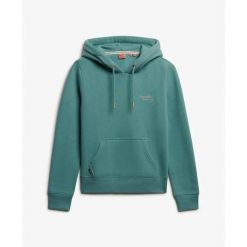 Bluza damska z kapturem Superdry. Niebieskie bluzy damskie Superdry, bez wzorów, bez ramiączek, z kapturem. Za 347.05 zł.