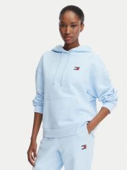 Tommy Jeans Bluza DW0DW19414 Niebieski jasny Regular Fit. Niebieskie bluzy damskie Tommy Jeans, m, bez wzorów, z bawełny, bez ramiączek, bez kaptura. Za 409.99 zł.