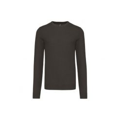 Sweter z okrągłym dekoltem Kariban. Szare swetry męskie KARIBAN, m, bez wzorów, bez kołnierzyka, bez ramiączek. Za 185.00 zł.