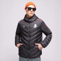 KURTKA MĘSKA ZIMOWA SPORTOWA PUMA ZIMOWA Z KAPTUREM CZARNA. Czarne kurtki sportowe męskie Puma, na zimę, l, bez wzorów, z kapturem, do biegania. Za 409.84 zł.