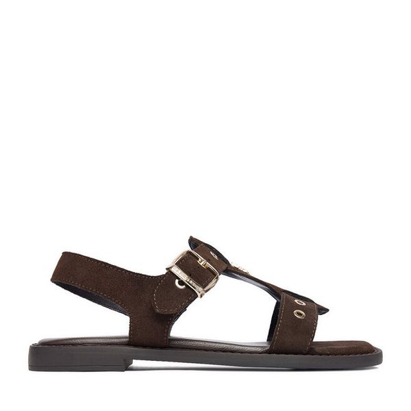 Sandały U.S. Polo Assn. Brązowe sandały damskie U.S. Polo Assn., bez wzorów, bez obcasa, na płaskiej podeszwie, bez zapięcia. Za 181.99 zł.