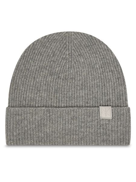Calvin Klein Czapka Emblem LV04D8013G Szary. Szare czapki damskie Calvin Klein, na zimę, bez wzorów, z kaszmiru. Za 219.99 zł.