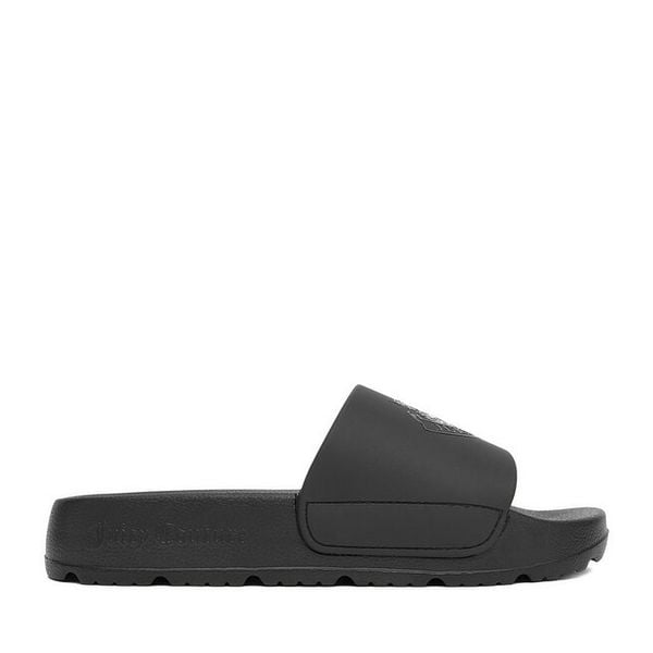 Klapki Juicy Couture. Czarne klapki damskie Juicy Couture, bez wzorów, bez obcasa, bez zapięcia. Za 99.99 zł.