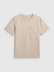 4F T-shirt regular gładki męski - beżowy S. Brązowe t-shirty męskie 4F, m, bez wzorów, z bawełny, bez kołnierzyka, bez ramiączek. Za 79.99 zł.