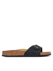 Birkenstock Klapki Madrid 1033137 Czarny. Czarne klapki damskie Birkenstock, bez wzorów, z syntetyku, bez obcasa, bez zapięcia. Za 359.99 zł.