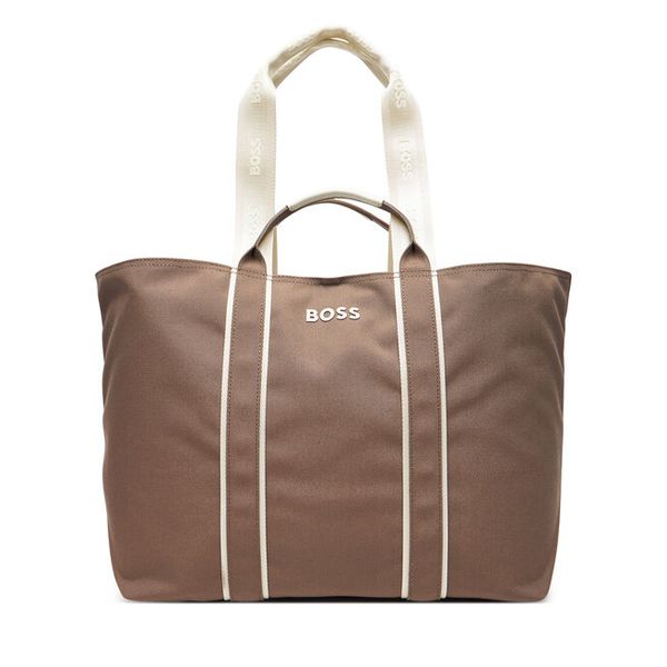 Torebka BOSS. Brązowe shopperki damskie Boss, bez wzorów, bez dodatków. Za 429.99 zł.