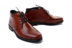 RIEKER 10301-24 brown, botki męskie. Brązowe botki męskie Rieker, na zimę, bez wzorów, bez obcasa, bez zapięcia. Za 459.90 zł.