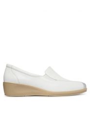 Caprice Półbuty 9-24350-45 Biały. Białe półbuty damskie Caprice, bez wzorów, ze skóry, bez obcasa, na koturnie, bez zapięcia. Za 234.99 zł.