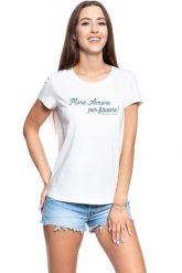 MUSTANG T SHIRT DAMSKI Alina C Print Cloud Dancer 1008937 2020. T-shirty damskie Mustang, s, bez wzorów, bez kołnierzyka, bez ramiączek. W wyprzedaży za 39.99 zł.