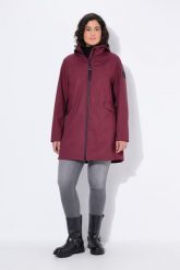 Damskie Kurtka softshellowa HYPRAR hydrofobowa kaptur. Czarne kurtki sportowe damskie Ulla Popken, plus size, bez wzorów, z materiału, bez ramiączek, z kapturem, trekkingowe. Za 639.99 zł.
