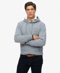 Superdry Bluza Athletic Essentials luźny krój – Flint Stone Blue Grey. Niebieskie bluzy damskie Superdry, xl, bez wzorów, z bawełny, bez ramiączek. Za 324.80 zł.