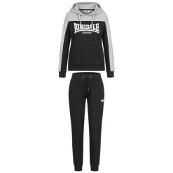 Bluza z kapturem dla kobiet Lonsdale Lurgan. Czarne bluzy damskie Lonsdale, l, bez wzorów, z dresówki, klasyczne, bez ramiączek, z kapturem. Za 312.00 zł.