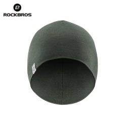 Czapka rowerowa, do biegania, sportowa, pod kask, elastyczna ROCKBROS wełna. Zielone czapki damskie ROCKBROS, na zimę, bez wzorów, z elastanu, sportowe. Za 42.99 zł.