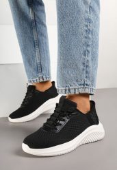 Czarno-Białe Buty Sportowe Sneakersy Siateczkowe na Piankowej Podeszwie Liltebis. Czarne obuwie sportowe damskie Born2be, na lato, bez wzorów, z jeansu, bez zapięcia. Za 84.99 zł.