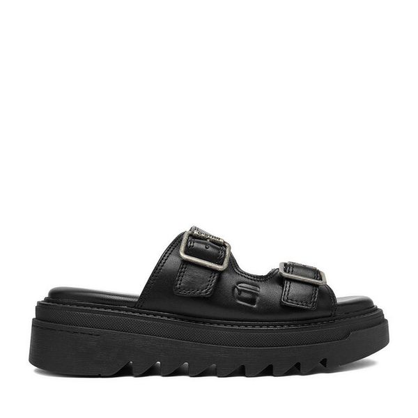 Klapki G-Star Raw. Czarne klapki damskie G-Star Raw, bez wzorów, retro, bez obcasa, bez zapięcia. Za 123.99 zł.