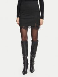 Morgan Spódnica mini 262-JBOK.F Czarny Slim Fit. Czarne spódnice damskie Morgan, bez wzorów, z syntetyku, mini, trapezowe. Za 319.99 zł.