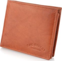 Bag Street RUDY MĘSKI SKÓRZANY PORTFEL 992C BAG STREET 553. Brązowe portfele męskie Bag Street, bez wzorów. Za 48.39 zł.