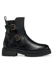 Geox Botki D Iridea D36HRC 00043 C9999 Czarny. Czarne botki damskie Geox, bez wzorów, ze skóry, bez obcasa, na płaskiej podeszwie, bez zapięcia. Za 479.99 zł.