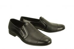 FABER F25/01/01 czarny, półbuty męskie. Czarne buty wizytowe męskie Faber, bez wzorów, ze skóry, bez obcasa, bez zapięcia. Za 119.95 zł.