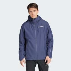 Kurtka Terrex Multi 2.5L Rain.Rdy. Niebieskie kurtki męskie Adidas, l, bez wzorów, z materiału, bez kaptura. Za 699.00 zł.