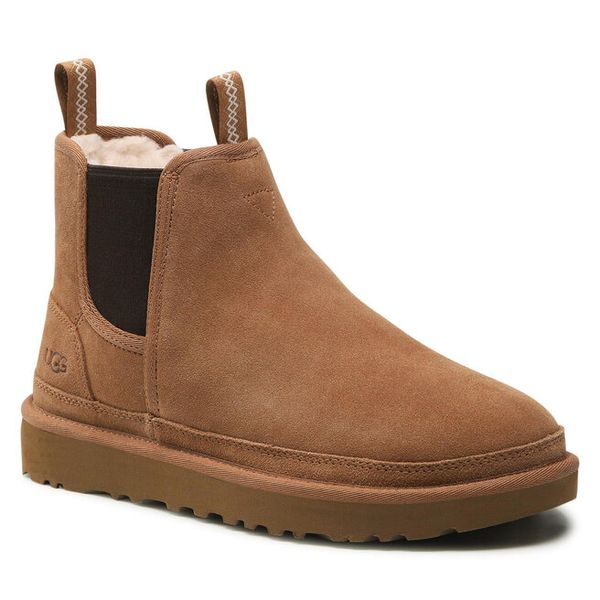Sztyblety Ugg. Brązowe botki męskie UGG, bez wzorów, bez obcasa, bez zapięcia. Za 619.99 zł.