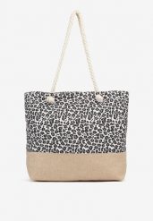 Szara Plażowa Torebka Typu Shopper ze Sznurkiem Reveirra. Szare shopperki damskie Renee, bez wzorów, bez dodatków. Za 39.99 zł.