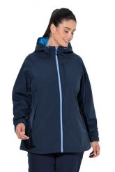Damskie Kurtka softshell kaptur kieszenie na zamek regulowane zapięcie na rzep. Niebieskie kurtki sportowe damskie Ulla Popken, plus size, bez wzorów, z materiału, bez ramiączek, bez kaptura, trekkingowe. Za 429.99 zł.