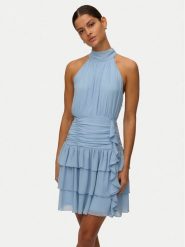 Vero Moda Sukienka koktajlowa Serena 10348178 Niebieski jasny Regular Fit. Niebieskie sukienki damskie Vero Moda, xs, bez wzorów, z syntetyku, wizytowe, bez kołnierzyka, bez ramiączek. Za 249.99 zł.