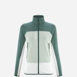 Bluza turystyczna damska Millet Fusion Grid Jkt W active fit Polartec PowerGrid. Zielone bluzy damskie Millet, xs, bez wzorów, z tkaniny, sportowe, bez ramiączek, bez kaptura. Za 680.00 zł.