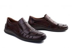 RIEKER 05254-25 brown, półbuty letnie męskie. Brązowe półbuty męskie Rieker, na lato, bez wzorów, bez obcasa, bez zapięcia. Za 251.93 zł.