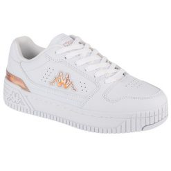 Buty sportowe, sneakersy damskie Kappa EMELA. Białe obuwie sportowe damskie Kappa, bez wzorów, bez zapięcia, trekkingowe. W wyprzedaży za 115.00 zł.