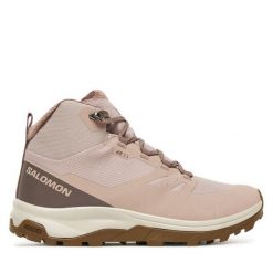 Trekkingi Salomon. Czerwone obuwie trekkingowe damskie Salomon, bez zapięcia. Za 529.99 zł.