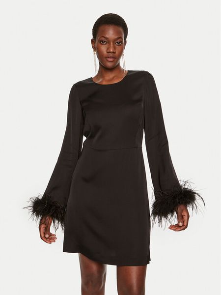 TWINSET Sukienka koktajlowa 242TP2346 Czarny Regular Fit. Czarne sukienki damskie Twinset, bez wzorów, z wiskozy, wizytowe, bez kołnierzyka, bez ramiączek. Za 1,349.00 zł.