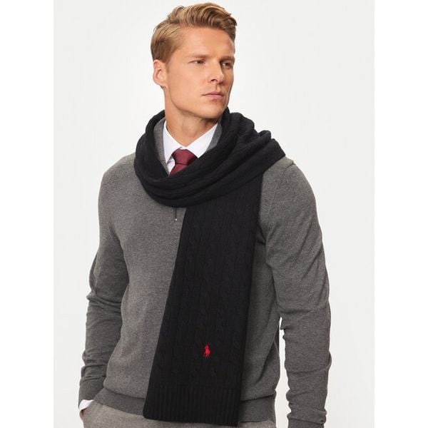 Szalik Polo Ralph Lauren. Czarne szaliki męskie Polo Ralph Lauren, bez wzorów. Za 399.99 zł.