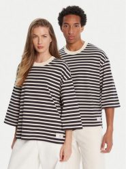 AMI Paris T-Shirt UTS056.JE0121 Granatowy Relaxed Fit. Niebieskie t-shirty damskie AMI PARIS, s, bez wzorów, z bawełny, bez kołnierzyka, bez ramiączek. Za 679.99 zł.