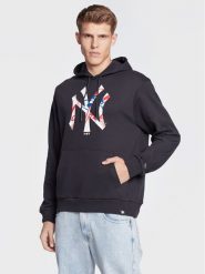 New Era Bluza New York Yankees Double Logo 60284748 Granatowy Regular Fit. Niebieskie bluzy męskie New Era, m, bez wzorów, z bawełny, bez ramiączek, bez kaptura. W wyprzedaży za 89.99 zł.