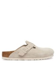 Birkenstock Klapki Boston 1031662 Beżowy. Brązowe klapki damskie Birkenstock, bez wzorów, ze skóry, bez obcasa, bez zapięcia. Za 639.99 zł.